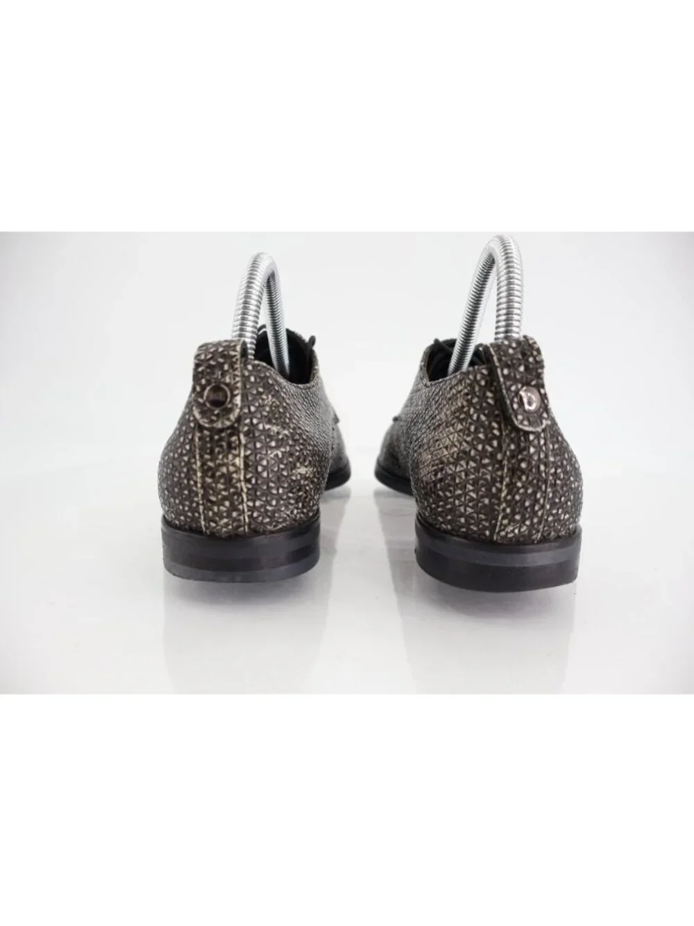 AGL Derby Loafers Womens 39.5 9.5 Black Speckled Leather Lace Up Flat Shoes